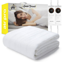 Air Pro Electric Blanket - Fully Fitted Mattress Cover With Elastic Straps - Detachable Dual Controllers - Double - 135X190Cm - thumbnail 1