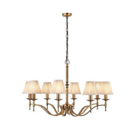 Luminosa Lighting Luminosa Stanford 8 Light Multi Arm Chandelier Antique Brass Finish, E14 - thumbnail 1