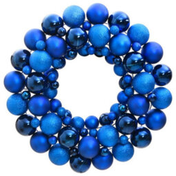 Berkfield Christmas Wreath Blue 45 Cm Polystyrene - thumbnail 1