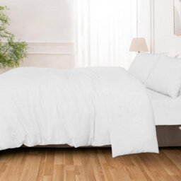 Ameha Plain 3-Piece Duvet  White Quilt Cover Breathable Microfiber Reversible Super King Set With Pillowcase 260 X 220 Cm - thumbnail 6