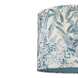 Cyanotype Blue & Cream Leaves Drum Lamp Shade (D)30Cm - thumbnail 4
