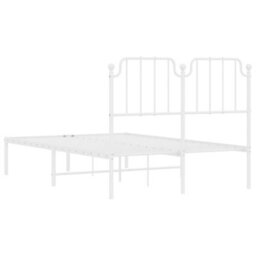 Berkfield Metal Bed Frame Without Mattress With Headboard White 120X190Cm - thumbnail 7