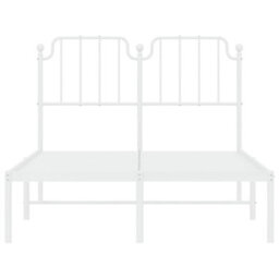Berkfield Metal Bed Frame Without Mattress With Headboard White 120X190Cm - thumbnail 5