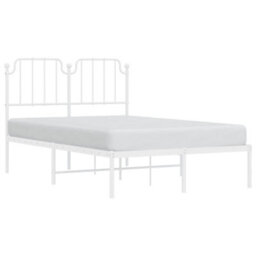 Berkfield Metal Bed Frame Without Mattress With Headboard White 120X190Cm - thumbnail 3