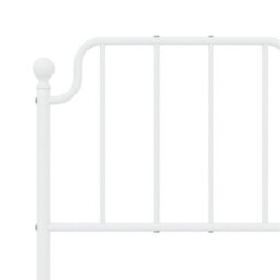 Berkfield Metal Bed Frame Without Mattress With Headboard White 120X190Cm - thumbnail 8