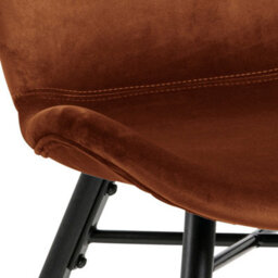 Wyld Haus Set Of 2 Acorn Copper Velvet Upholstered Dining Chairs With Matt Black Legs - thumbnail 6