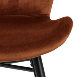 Wyld Haus Set Of 2 Acorn Copper Velvet Upholstered Dining Chairs With Matt Black Legs - thumbnail 7