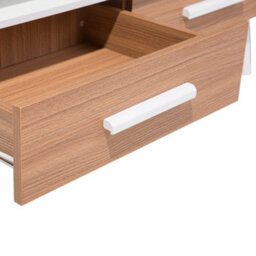 Beliani Scandinavian Coffee Table 100 X 60 Cm Light Brown With White Drawers And Shelves - thumbnail 7