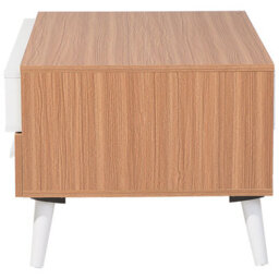 Beliani Scandinavian Coffee Table 100 X 60 Cm Light Brown With White Drawers And Shelves - thumbnail 5