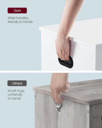 Songmics Modern Organizer, Shoe Storage Bench With 2 Safety Hinges, Blanket Chest, Matte White - thumbnail 8