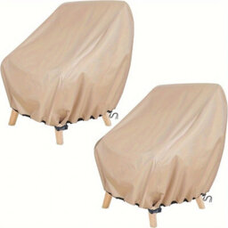 2Pcs Garden Chair Cover, 2-Piece Set, Armchair Protective Cover For Outdoor Chairs, Tarpaulin Fabric Balcony Chairs - thumbnail 1