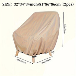 2Pcs Garden Chair Cover, 2-Piece Set, Armchair Protective Cover For Outdoor Chairs, Tarpaulin Fabric Balcony Chairs - thumbnail 2