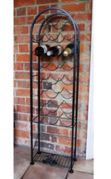 Poppy Forge 22 Bottle Wine Rack - Bottle Store - Solid Steel - L20 X W38 X H118 Cm - Powder Coated Black