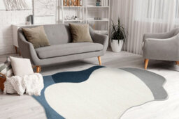 RugsX Carpet Fusion 5710 White Navy Shape - Abstraction, Modern, Abstract, Irregular 200X290 Cm - thumbnail 1