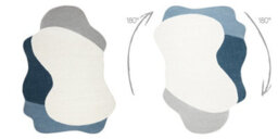 RugsX Carpet Fusion 5710 White Navy Shape - Abstraction, Modern, Abstract, Irregular 200X290 Cm - thumbnail 3