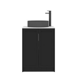 Royal Bathrooms Royal Bathroom Elmore 600mm Nocturne Black Freestanding Bathroom Vanity Unit 2 Door Plain White Worktop With Art Round Basin - thumbnail 7