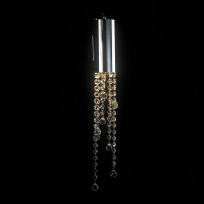 Luminosa Lighting Luminosa Classic Wall Lamp Chrome 1 Light  With Crystal Shade, Gu10