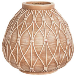 Beliani Flower Vase Domokos Ceramic 38 Cm Light Brown