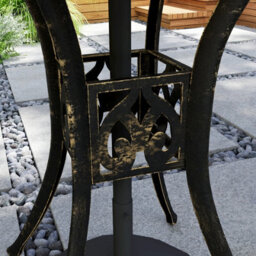 Outsunny 78 Cm Round Garden Dining Table With Parasol Hole, Bronze Tone - thumbnail 9