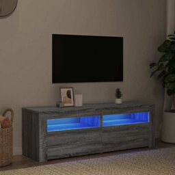 Berkfield Modern Tv Cabinet With Led Lights Grey Sonoma 120X35X40 Cm - thumbnail 4