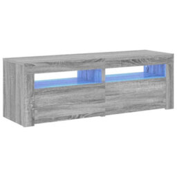 Berkfield Modern Tv Cabinet With Led Lights Grey Sonoma 120X35X40 Cm - thumbnail 1