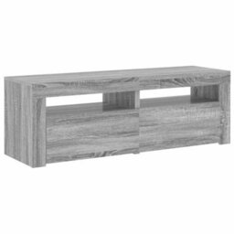 Berkfield Modern Tv Cabinet With Led Lights Grey Sonoma 120X35X40 Cm - thumbnail 6