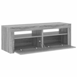 Berkfield Modern Tv Cabinet With Led Lights Grey Sonoma 120X35X40 Cm - thumbnail 7