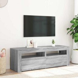 Berkfield Modern Tv Cabinet With Led Lights Grey Sonoma 120X35X40 Cm - thumbnail 2