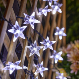 Set Of 100 Solar Powered Star Bulb String Lights - 15 Lumen Outdoor Garden Festoon Fairy Lighting With Cool White Leds - L21.8M - thumbnail 3