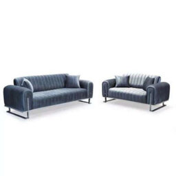 Sliding Wardrobes 4 u LTD Richmn 3+2 Plush Velvet Sofa Sofa Set Available In 3 Colors - Grey 3+2 - thumbnail 2