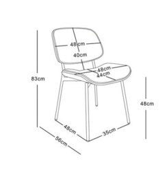 Nordlys Set Of 2 Metal Dining Chairs In Wood And Black Faux Leather Modern Design Style Dining Room - thumbnail 6