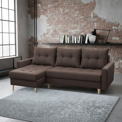 Bodo Modern Scandi Sofa Comfortable Fabric Upholstered Settee Minimalist 3 Seater Couch For Living Room Light Brown - image 1