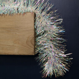 Samuel Alexander 200Cm X 12Cm Fine Cut Iridescent White Tinsel Garland Christmas Tree Decoration - thumbnail 5