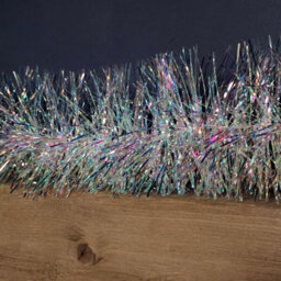 Samuel Alexander 200Cm X 12Cm Fine Cut Iridescent White Tinsel Garland Christmas Tree Decoration - thumbnail 7