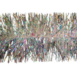 Samuel Alexander 200Cm X 12Cm Fine Cut Iridescent White Tinsel Garland Christmas Tree Decoration - thumbnail 8