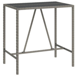 Berkfield 5 Piece Garden Bar Set With Cushions Grey Poly Rattan - thumbnail 6