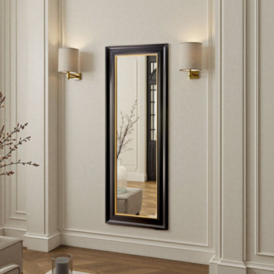 Yearn Georgian Tall Black Gold Bevelled Mirror - image 1