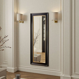 Yearn Georgian Tall Black Gold Bevelled Mirror - thumbnail 1