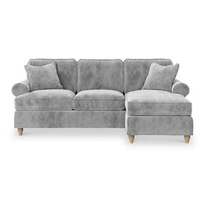 Alfie Ice Grey Right Hand Chaise Sofa For Living Room - Fully Assembled By Roseland Furniture - image 1