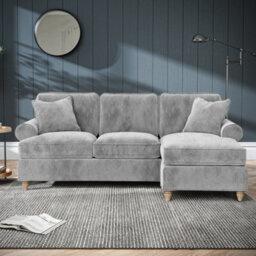 Alfie Ice Grey Right Hand Chaise Sofa For Living Room - Fully Assembled By Roseland Furniture - thumbnail 2