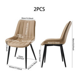 Living And Home Set Of 2 Brown Pu Leather Upholstered Dining Chairs - thumbnail 5