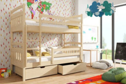 Arte Wooden Bunk Bed Gabi With Storage And Foam Mattresses In Pine W1980mm X H1640mm X D980mm