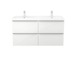 GoodHome Imandra Gloss White Wall-Mounted Bathroom Vanity Unit (H) 600mm (W) 1200mm - thumbnail 2