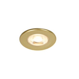 GoodHome Gamow Matt Gold Effect Fixed Led Fire-Rated Warm & Neutral Downlight 5W Ip65 - thumbnail 1