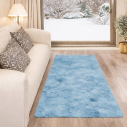 Aspire Homeware Non-Slip Tie Dye Teal Shaggy Rug Soft Fluffy, Floor And Kitchen Rug, (L)110Cm X (W)60Cm - thumbnail 6