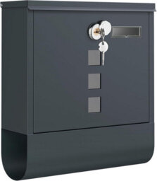 Songmics Wall Mailbox With Lock And Rotating Lid, Includes Name Tag Slot And Viewing Panel, With Newspaper Holder, Charcoal Grey - thumbnail 7