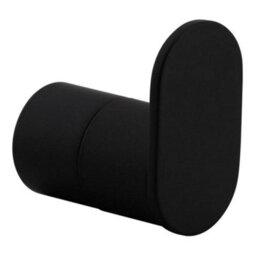 Bubly Bathrooms Matt Black Round Robe Hook - Wall Mounted Modern Accessory - thumbnail 1