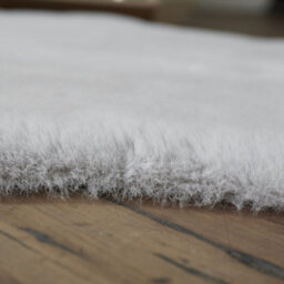 Smart Living Washable Ultra Soft Faux Rabbit Fur Rug, Fluffy Living Room, Kitchen, Bedroom Floor Anti-Slip Mat 60Cm X 90Cm -Silver - thumbnail 5