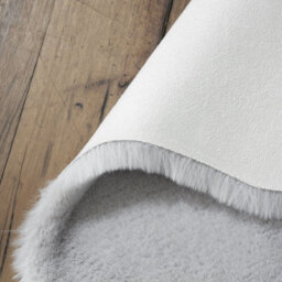 Smart Living Washable Ultra Soft Faux Rabbit Fur Rug, Fluffy Living Room, Kitchen, Bedroom Floor Anti-Slip Mat 60Cm X 90Cm -Silver - thumbnail 2