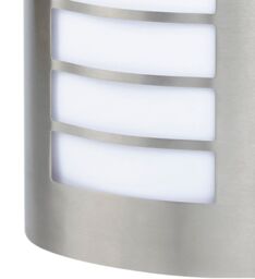 GoodHome Grandy Fixed Satin Stainless Steel Mains-Powered Outdoor [E27] Light Bulb Required (Not Included). Check Bulb Dimensions In Relation To Space Available. Half Wall Light - thumbnail 2